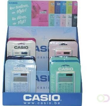 Casio zakrekenmachine SL-310UC display van 30 stuks in geassorteerde kleuren (27 + 3 gratis)