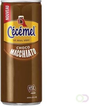 Cecemel chocolademelk Macchiato blik van 25 cl pak 24 stuks
