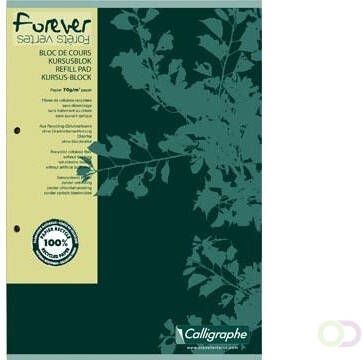 Clairefontaine Cursusblok Clairfontaine Forever Calligraphe A4 lijn 2-gaats 200 pagina's 70gr groen