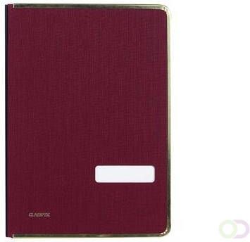 OfficeTown Class&apos;ex handtekenmap linnen omslag met metalen beschermrand rood - Foto 3