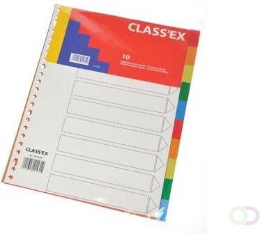 Classex Class'ex tabbladen 10 tabs met indexblad 23-gaatsperforatie PP geassorteerde kleuren