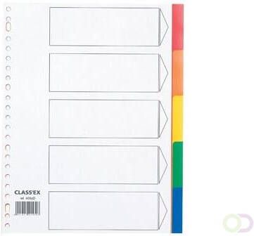Classex Class'ex tabbladen 5 tabs met indexblad 23-gaatsperforatie PP geassorteerde kleuren