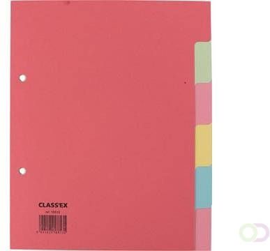 Classex Class'ex tabbladen 6 tabs ft schrift 2-gaatsperforatie karton geassorteerde kleuren