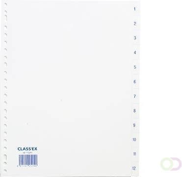 Classex Class'ex tabbladen set 1-12 23-gaatsperforatie PP wit