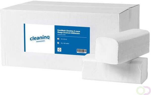 Cleaninq Handdoek Z-vouw 2laags 22x24cm 3200stuks