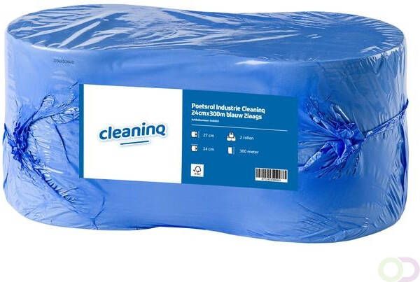 Cleaninq Poetsrol Industrie 24cmx300m blauw 2l