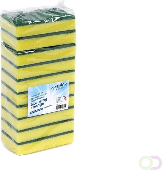 Cleaninq Schuurspons 140x90x28mm geel groen
