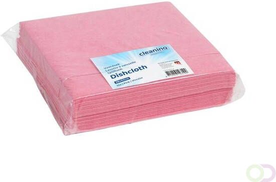 Cleaninq Werkdoek viscose 38x40cm roze 10 stuks