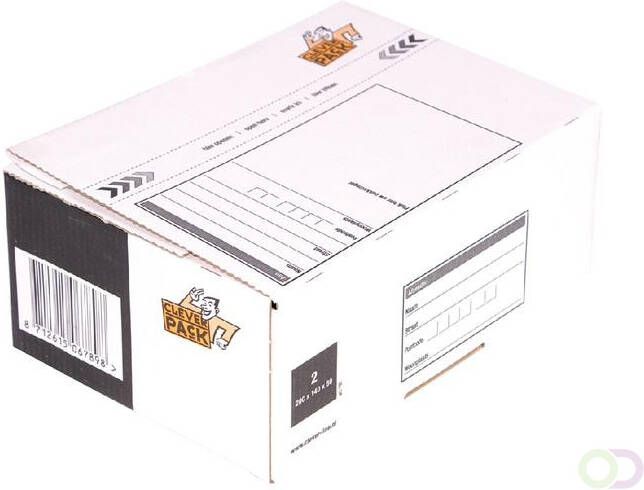 Cleverpack Postpakketbox 2 200x140x80mm wit pak Ã  25 stuks