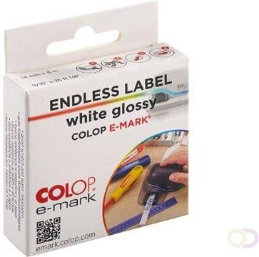 Colop doorlopende labelrol voor e-Mark ft 14 mm x 8 m glossy wit