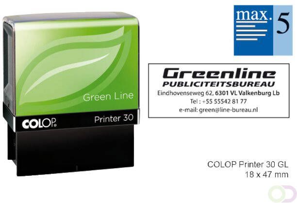 Colop Tekststempel 30 green line personaliseerbaar 5regels 47x18mm