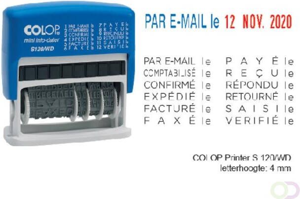 Colop Woord-datumstempel S120 mini-info dater 4mm frans