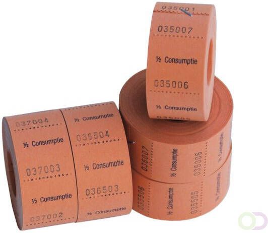 Combicraft Consumptiebon 1 2 consumptie 500 stuks oranje