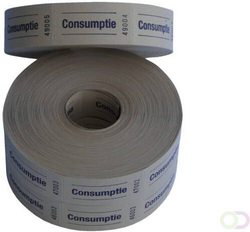 Combicraft Consumptiebon 57x30mm 2 zijdig 2x1000 stuks geel