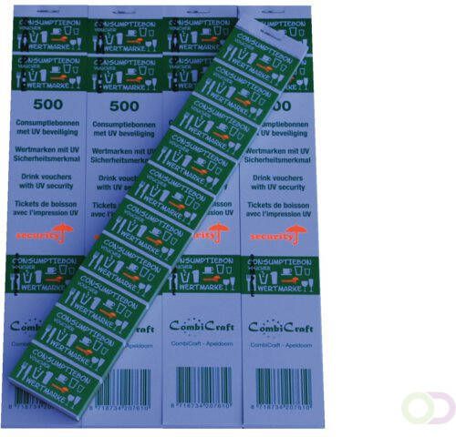 Combicraft Consumptiebon UV beveiliging 500 stuks groen