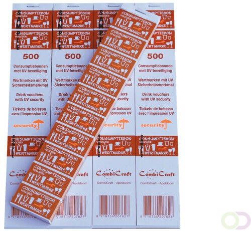 Combicraft Consumptiebon met UV beveiliging 500 stuks oranje