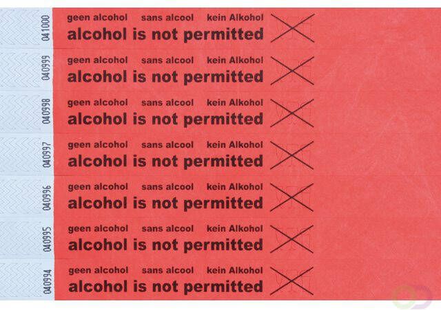 Combicraft Polsbandje alcohol not permitted rood
