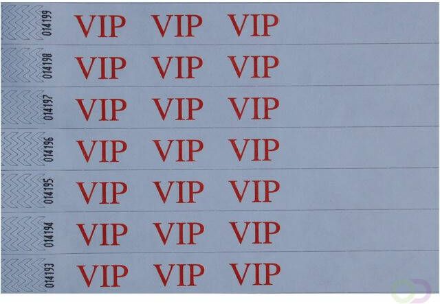 Combicraft Polsbandje met opdruk VIP wit 100 stuks
