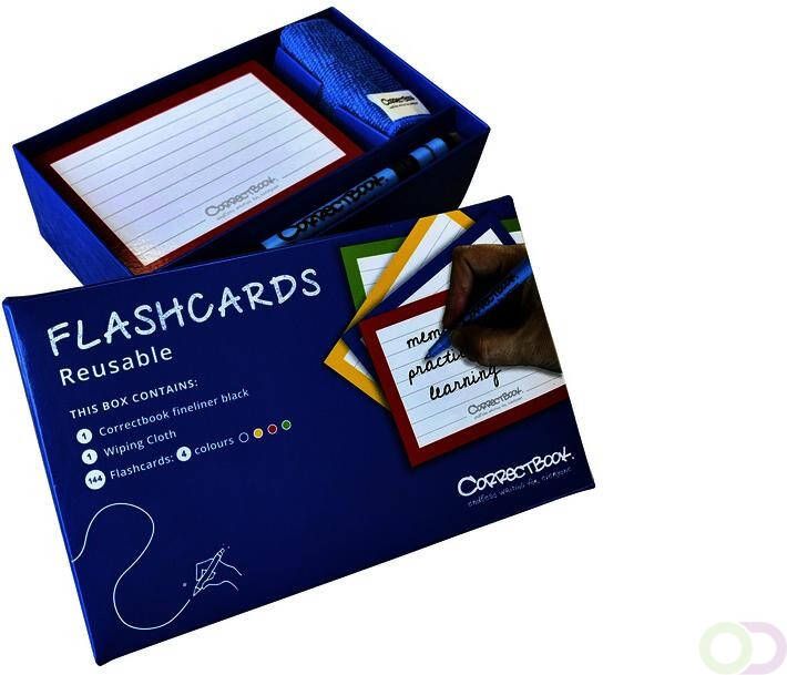 Correctbook Flashcard 75mmx110mm lijn assorti