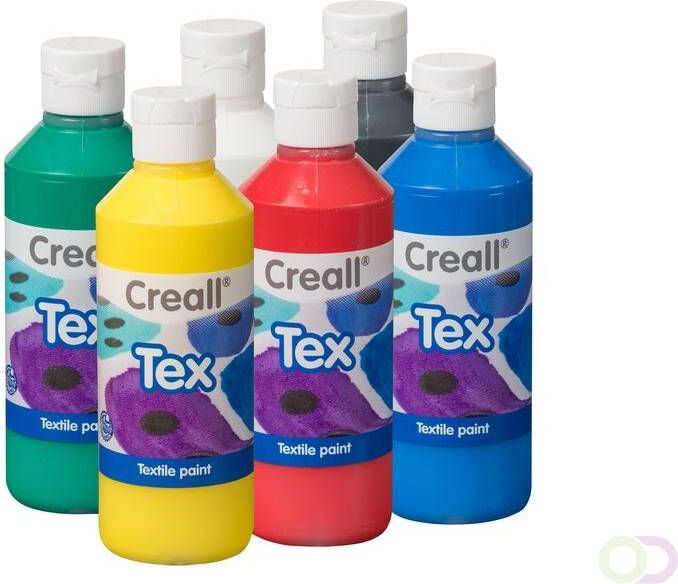 Creall Textielverf Tex 6 stuks 6 kleuren Ã  250ml
