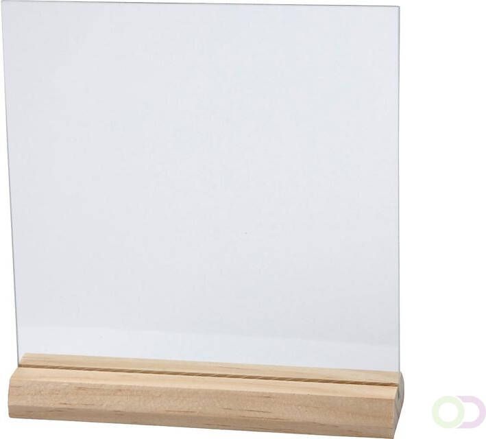 Creotime Glazen plaat met houten voet
