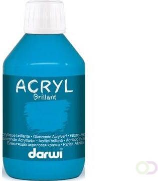 Darwi glanzende acrylverf flacon van 250 ml lichtblauw