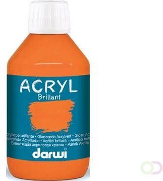 Darwi glanzende acrylverf flacon van 250 ml oranje