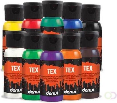 Darwi textielverf Tex 50 ml etuivan 10 stuks in geassorteerde kleuren