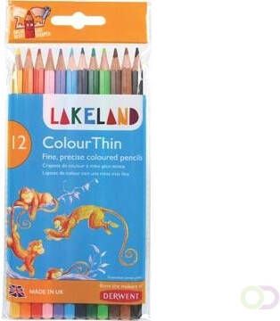 Derwent Lakeland kleurpotlood Colourthin blister van 12 stuks in geassorteerde kleuren