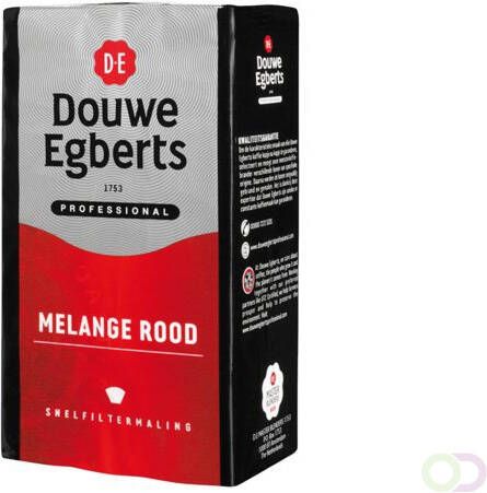 Douwe Egberts gemalen koffie voor snelfilters Rood pak van 500 g