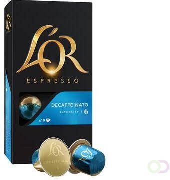 Douwe Egberts koffiecapsules L'Or Intensity 6 DecaffeÃ¯nato pak van 10 capsules