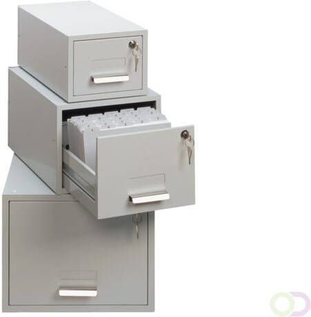 Durable Kaartenbak metaal A6 100x150mm lichtgrijs 3352-10