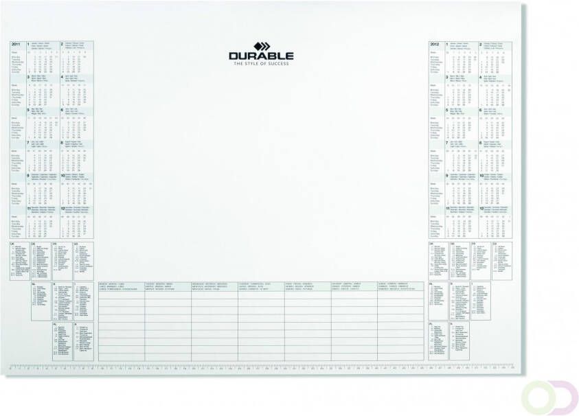 Durable Kalenderblok schrijfonderlegger 570x410mm wit