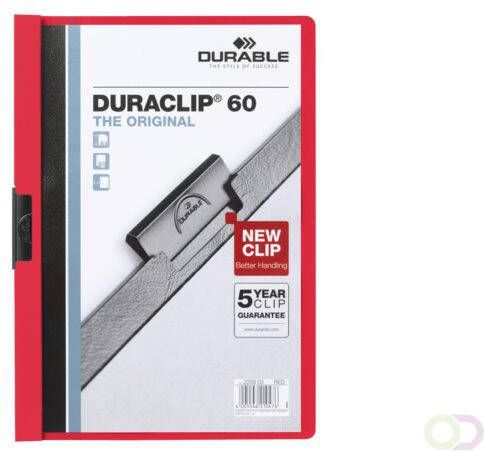 Durable Klemmap Duraclip A4 6mm 60 vellen rood
