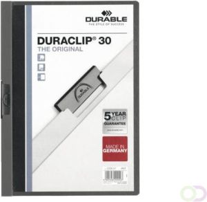 Durable Klemmap Duraclip A4 3mm 30 vellen antraciet grijs