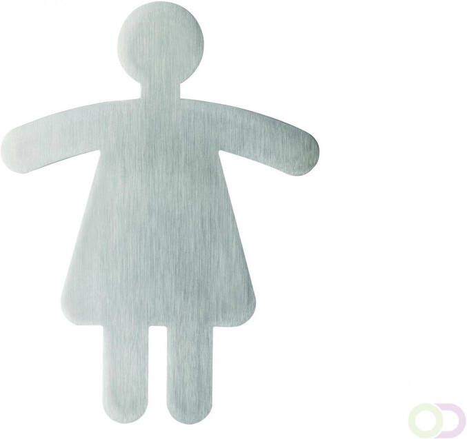 Durable PICTO Toilet dames symbool 90x120 mm metaal-zilver