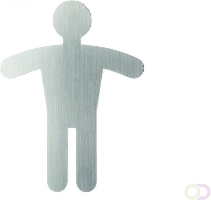 Durable PICTO Toilet heren symbool 90x120 mm metaal-zilver