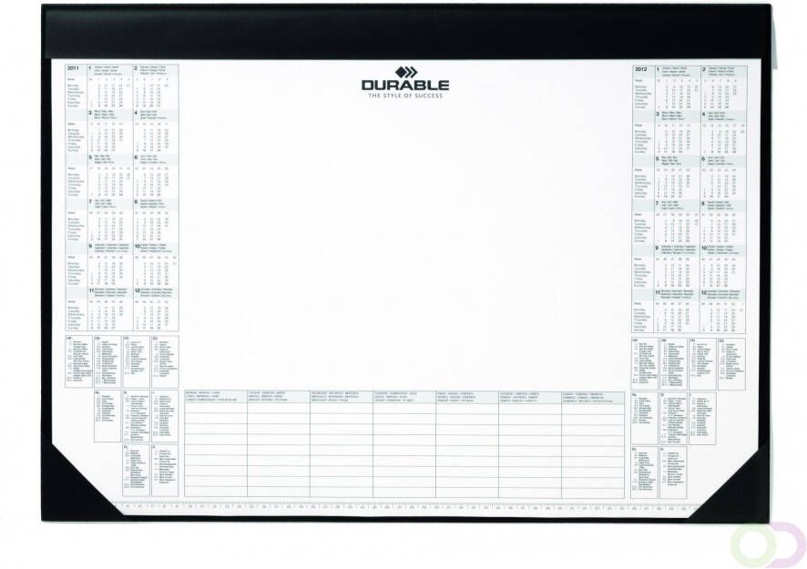 Durable Schrijfonderlegger 590x420 mm met kalender zwart