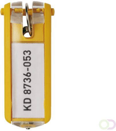 Durable sleutelhanger Key Clip geel pak van 6 stuks