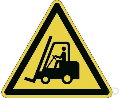 Durable Warning sticker \'Caution! Forklifts\' 430x430 mm