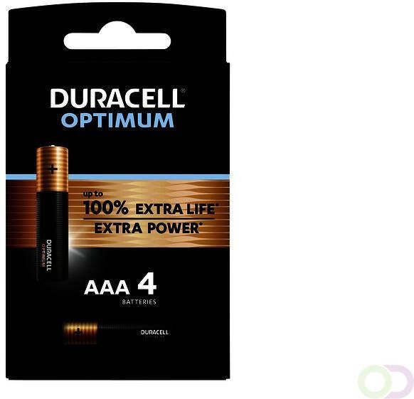 Duracell batterij Optimum AAA blister van 4 stuks