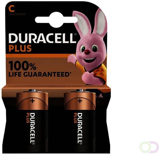 Duracell batterij Plus 100% C blister van 2 stuks