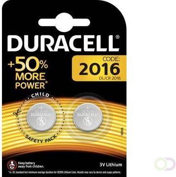 Duracell Batterij knoopcel 2xCR2016 lithiumÃƒËœ20mm 3V-90mAh