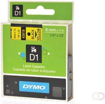 Dymo D1 tape 19 mm zwart op geel