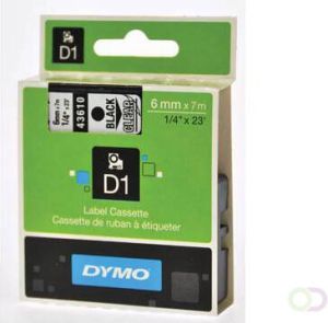 Dymo Labeltape 45800 D1 720820 19mmx7m zwart op transparant