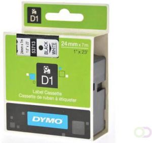 Dymo Labeltape 53713 D1 720930 24mmx7m zwart op wit