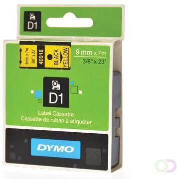 Dymo D1 tape 9 mm zwart op geel