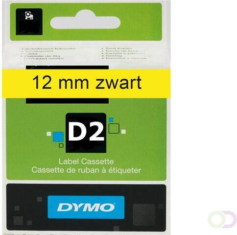 Dymo D2 tape 12 mm geel