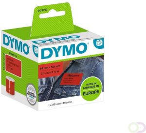 Dymo Etiket 2133399 labelwriter 54x101mm badgelabel zwart rood 220stuks
