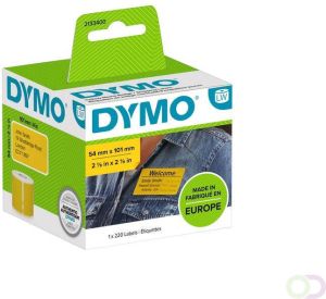 Dymo Etiket 2133400 labelwriter 54x101mm badgelabel zwart geel 220stuks